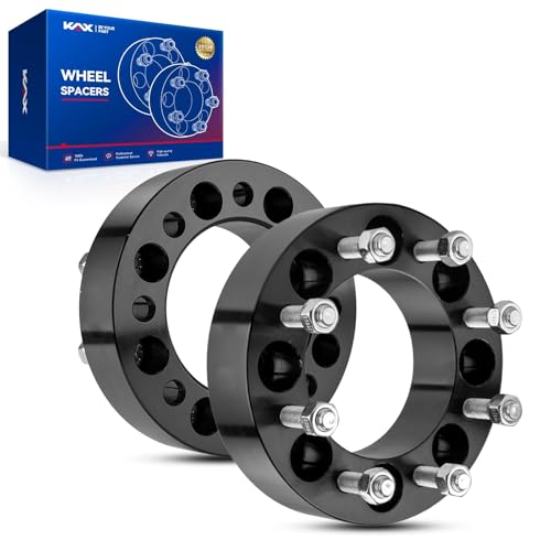 KAX 8x6.5 Wheel Spacers 2 inch, 8x165.1 Lug-Centric Spacer for Sierra 1500 - color: Black, size: 2"thick/8x6.5"/M14x1.5/126.15/2pcs