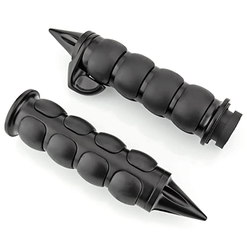 Motorcycle Hand Grips 1 Inch Handlebar Throttle Grips 25MM Chrome Black Aluminum Rubber Compatible with Harley Davidson Dyna Sportster Road King Street Glide Fat Boy Honda Shadow VTX - color: Black#4