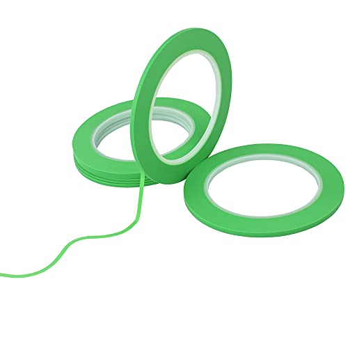 JINBING High-Temp Vinyl Fine Line Fineline Masking Tape Automotive Paint for Curves Green (1/8 inch x 5) - size: 1/8 inch x 5 rolls
