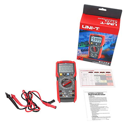 UNI-T Digital Multi Meter UT89XD 6000 Counts True RMS Sine Wave Measurement LED Test Auto Range AC DC Voltage Current Resistance Capacitance Frequency Duty Cycle Diode Continuity hFE Dual Range NCV - size: UT89XD
