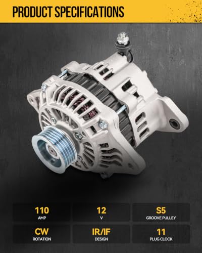 KAC 11024N Alternator Replacement for 2005-2009 Subaru Outback/Legacy 2.5L(2005 Naturally Aspirated ONLY),110Amp Replace 11024N,90273343,23700AA55A,11024 - size: 11024N