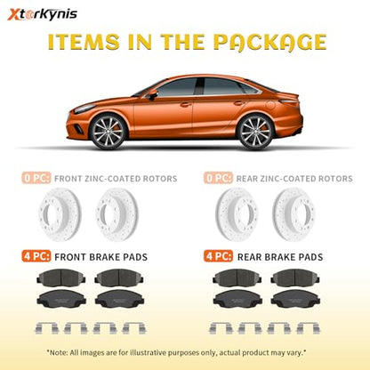 Front and Rear Ceramic Brake Pads for Toyota Camry 2018-2024, Corolla Cross 2022-2023, Rav4 2019-2023, Avalon C-Hr 2019-2022, Venza 2021-2023, Lexus Es250 Es300h Es350 Ux200 Ux250h