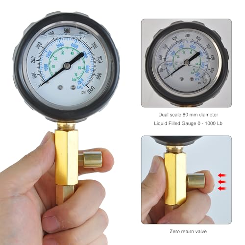 WINTOOLS Compatible for 1000 Psi Diesel Engine Compression Pressure Tester for Ford Cummins NAVISTAR Detroit