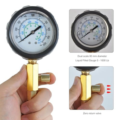 WINTOOLS Compatible for 1000 Psi Diesel Engine Compression Pressure Tester for Ford Cummins NAVISTAR Detroit