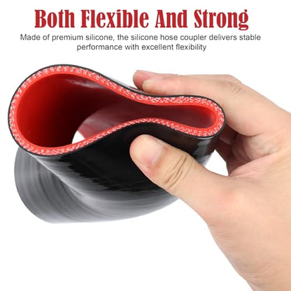 45 Degree ID 3 Inch Elbow Silicone Coupler Hose (76mm) 4-Ply with 2 Steel T-Bolt Clamps for Intercooler Turbo Intake Pipe - size: 45° 3"