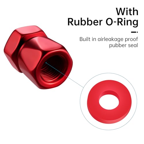 Tire Valve Stem Caps for Jeep Metal Car Wheel Air caps Auto Valve Stem Caps Accessories 4 Pcs (red) - color: red-6910