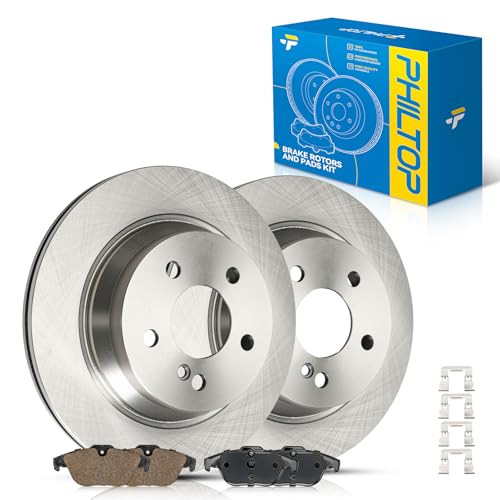 PHILTOP Rear Brake Pads and Rotors for Mercedes-Benz GLK350 2010-2015, E350 2013-2014, GLK250 2013-2015, Vented Brakes and Rotors (11.81inch, 300MM) - size: GLK350 2010-2015 - Rear 34247-300mm