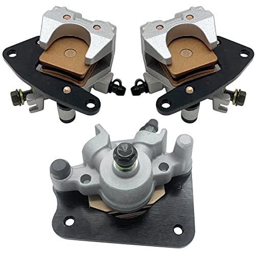 Front Left Right & Rear all Brake Calipers for Yamaha Kodiak 400 450 2005-2006 Grizzly 400 2007-2008 Grizzly 450 2007 YFM400 YFM450
