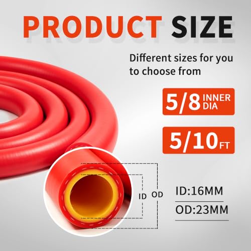 5/8" ID-10Ft(ID 16mm) Heater Hose Enhanced Double Layer Hand-Knitted Coolant Radiator Vacuum Silicone Line, Reinforced High Temperature Reinforced - size: 5/8" ID-10Ft(ID 16mm)