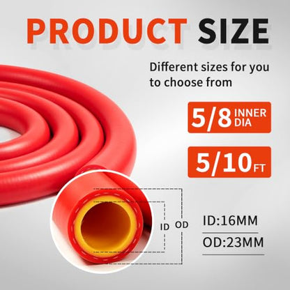 5/8" ID-10Ft(ID 16mm) Heater Hose Enhanced Double Layer Hand-Knitted Coolant Radiator Vacuum Silicone Line, Reinforced High Temperature Reinforced - size: 5/8" ID-10Ft(ID 16mm)