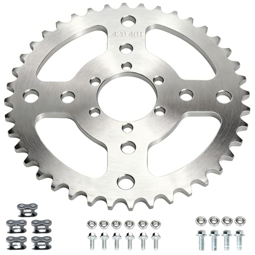 40 Tooth Sprocket 420 Chain 40mm Bore for CT200U CT100U Mini Bike - color: Silver