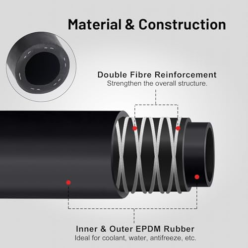 EVIL ENERGY 3/8" Heater Hose Coolant Radiator Straight 100PSI SAE 20R3 20FT Black - size: 3/8 20FT