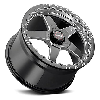 Weld S904 17x10 Ventura Beadlock 5x114.3 ET00 BS5.50 Gloss BLK MIL Dia 78.1