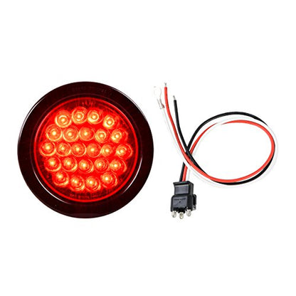 GG Grand General 78263 Red/Red LED Light (4" Pearl Grommet and Pigtail, Lens) - color: Red/Red, style: w/ Black Grommet