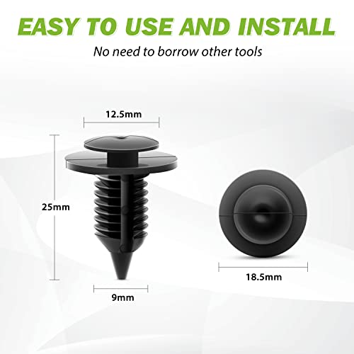 Frokom Automotive Door Panel Clips 9mm Hole Size Fasteners Push Pins Retainers for Ford GT/Bronco/Taurus/Dodge Ram/Jeep Wrangler-25pcs - size: 9mm 25 PCS Car Clips