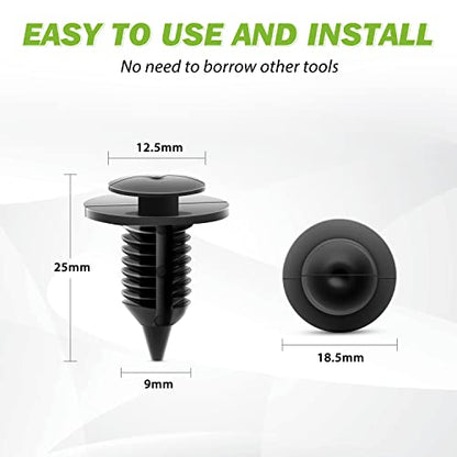 Frokom Automotive Door Panel Clips 9mm Hole Size Fasteners Push Pins Retainers for Ford GT/Bronco/Taurus/Dodge Ram/Jeep Wrangler-25pcs - size: 9mm 25 PCS Car Clips
