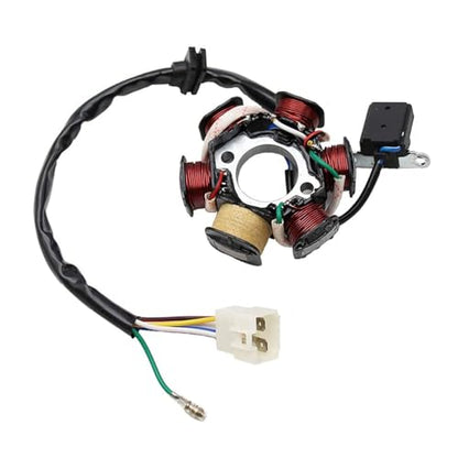 PRO BAT 6 Coils 5 Wires Stator Magneto ATV Magneto Stator Plate - size: 6 Coil Pole Magneto with Male Plug