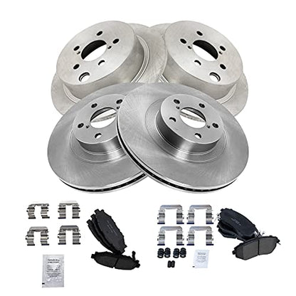 TRQ Front & Rear Ceramic Brake Pad & Rotor Kit - style: BKA14240
