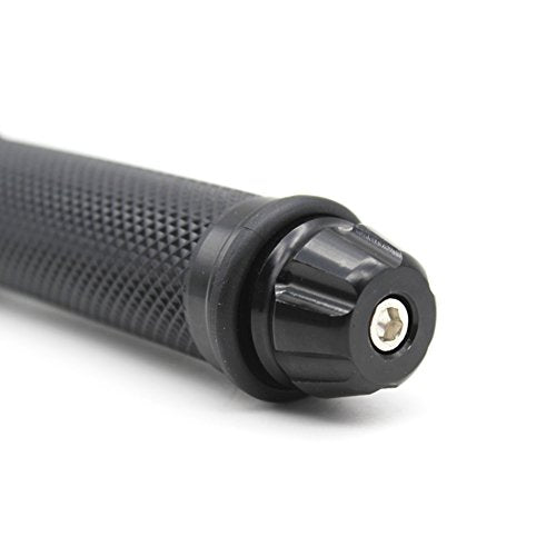Motorcycle Handlebar Grips with Bar End Cap, Racing CNC Aluminum Soft Rubber Universal for 7/8"(22mm) Handle Bar (Black)