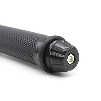 Motorcycle Handlebar Grips with Bar End Cap, Racing CNC Aluminum Soft Rubber Universal for 7/8"(22mm) Handle Bar (Black)