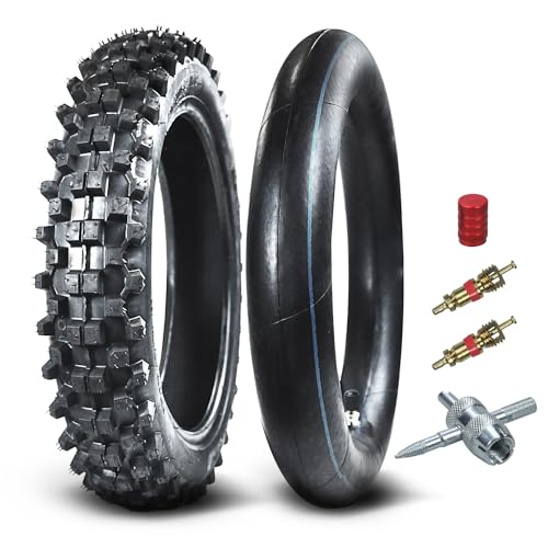 HOLATO Rear 90/100-14 3.00-14 Tire and Inner Tube for 110cc 125cc KLX125 KLX140 KX85 TTR125 YZ80 YZ85 CT90 RM80 DRZ125 TaoTao DB17 Apollo RFZX18 Coolster Dirt Pit Bike Off Road Motocross Heavy Duty - size: 90/100-14 Tire