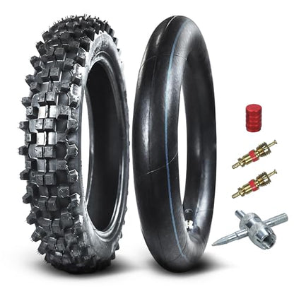 HOLATO Rear 90/100-14 3.00-14 Tire and Inner Tube for 110cc 125cc KLX125 KLX140 KX85 TTR125 YZ80 YZ85 CT90 RM80 DRZ125 TaoTao DB17 Apollo RFZX18 Coolster Dirt Pit Bike Off Road Motocross Heavy Duty - size: 90/100-14 Tire