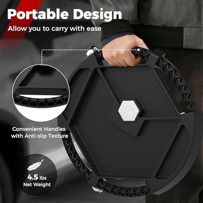 Goplus Rolling Tool Tray, Under Car Magnetic Moving Tray with 3 Swivel Casters, 30 LBS Capacity Caddy Tray, Tool Tray Creeper for Garage, Workshop, Automotive Repair, Mechanics - size: 19.5" x 19.5" x 4"