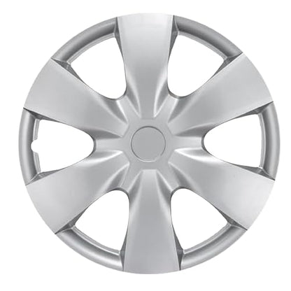 BDK (4-Pack Premium 15"" Wheel Rim Cover Hubcaps OEM Style Replacement Snap On Car Truck SUV Hub Cap - 15 Inch Set, KT-1008-15_df - style: Sleek No Lug 15"