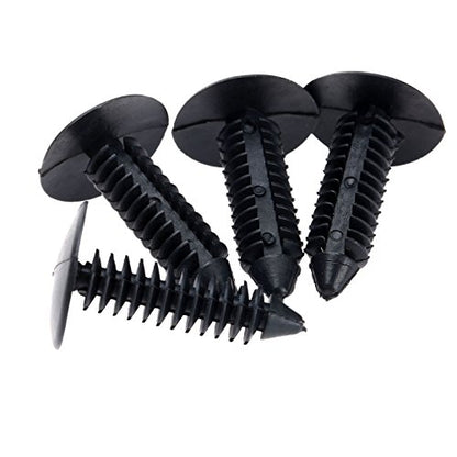 dophee 50Pcs Black Nylon Universal Car Push Pin Retainer Clips