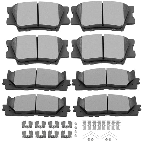 SCITOO Ceramic Front Rear Disc Brake Pad Set Fit For Toyota For Camry 07-17 - size: Front D1222 & Rear D1212 [8PCS]