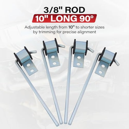 4 Pcs Heavy Duty Exhaust Hanger Rod - 3/8" Rod 10" Long