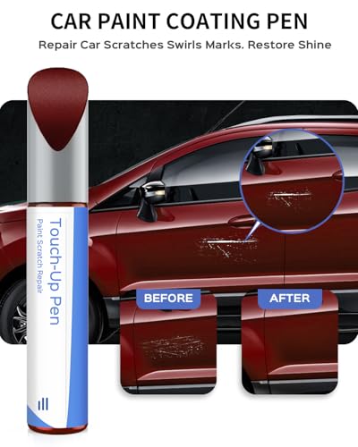 D4 Rapid Red Touch Up Paint Compatible with Ford Exact Match–Chips and Nicks Touch Up - color: Rapid Red(D4) compatible with All Models