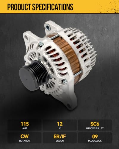 KAC Alternator 11231N Fit for 2007-2017 Jeep Compass/Patriot, 115 Amp - size: 11231N
