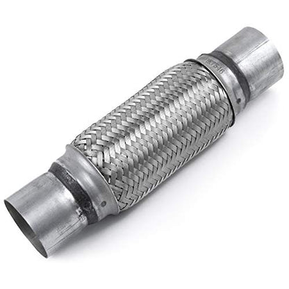 Exhaust Flex Pipe 2.5" Inlet 12" Length Heavy Duty Stainless Universal - size: 2.5"x8"x12"