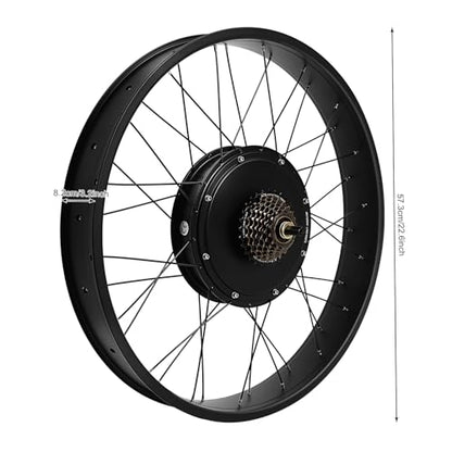26" 48V 1500W E-Bike Conversion Kit Rear Wheel, 55Nm Electric Bicycle Fat Snow Tire Motor Kit Brushless Gearless Rear Wheel Hub Motor with LCD Display for 26x4.0 Inch Tire