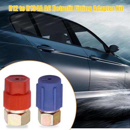Taiss 11PCS R12 to R134A Conversion Kit,R12 R22 to R134A High/Low Fittings Port with 1/4’’to 7/16"-20 UNF Connection,AC Retrofit Fitting Adapter Kit for AC Air Conditioner Refrigerant System - color: 11PCS