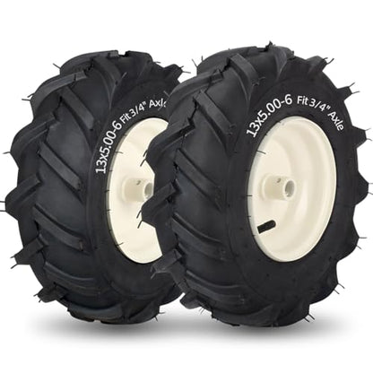 GICOOL 13x5.00-6 Tiller Tire & Wheel 3/4" Axle, 2PK for Craftsman Troy-Bilt - size: 13x5.00-6, 3/4" Axle Bore