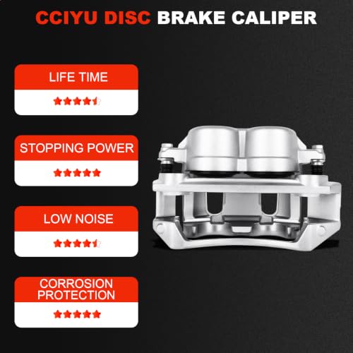 cciyu Front Left Disc Brake Caliper Assembly With Bracket 18B4751 - size: Front Left[18B4751]