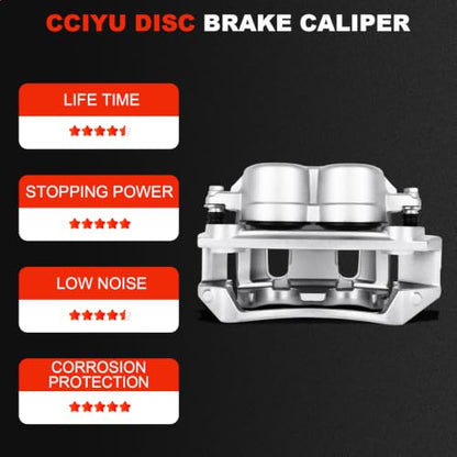 cciyu Front Left Disc Brake Caliper Assembly With Bracket 18B4751 - size: Front Left[18B4751]