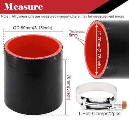 2.75 inch Silicone Coupler ID 2-3/4" Intake Intercooler Turbo Hose Coupling - size: 2.75 Inch