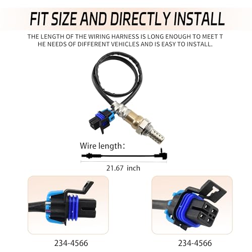 Oxygen Sensor Upstream Downstream 234-4566 234-4565 Compatible for 2007-2019 Chevrolet Camaro Equinox Impala Traverse GMC Acadia Buick Enclave Cadillac XTS Pontiac [3.6L V6] Engine Only