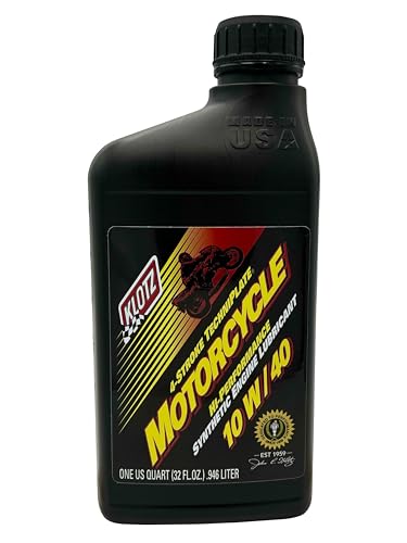 Klotz Motorcycle TechniPlate with Integrated Transmission, Hi-Performance Synthetic Motor Oil Lubricant for 4-Stroke Engines | 10W-40 – KL-840 – 1 Quart - size: 10W-40