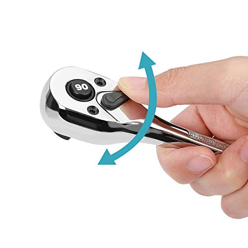 DURATECH 3/8-Inch Drive Ratchet, 90-Tooth Quick-Release Ratchet Wrench - size: 3/8"(Polished)