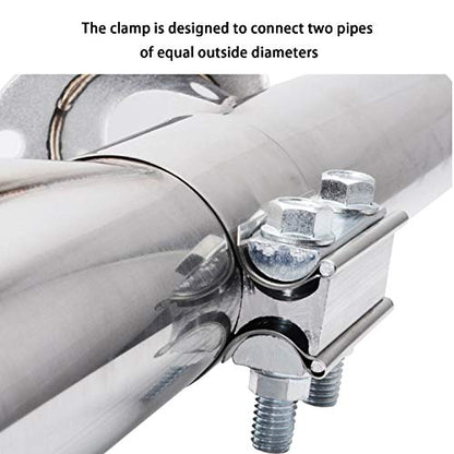 2PCS Exhaust Clamps 4 Inch Butt Joint Exhaust Pipe Muffler Clamp Band Stainless Steel Exhaust Pipes Connection for Cars - size: 4IN 2PCS Butt Joint Clamps