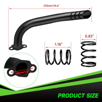 212cc Exhaust Pipe Kit Compatible with Predator 212 196cc 224cc Coleman Mini Bike CT200U CT200U-EX BT200X KT196 Go Kart Baja Warrior GX160 GX200 OHV Clone Engine Parts w/Valve Springs (Black) - color: Black