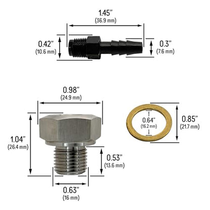 Oil Pump Priming Adapter Kit Compatible with All Chevy GM, LS Engines LS1, LS2, LS3, LSX, 5.3L, 6.0L, 6.2L - M16x1.5