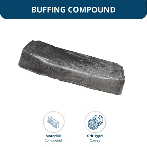 Benchmark Abrasives Buffing Compound for Coarse Buffing, Metal Polishing Compound for Buffing Wheel, Stainless Steel Scratch Remover Buffing Bar for Deburring on Metals, 1 Pound Bar (Black Emery) - style: Black Emery