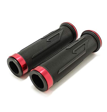 Black Motorcycle 7/8" Hand Grips Handle BAR Gel for Yamaha YZF 600 R1 R1M R6 R6S(Red) - color: Red