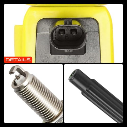 A-Premium Ignition Coil Pack and Iridium Spark Plugs - color: Yellow