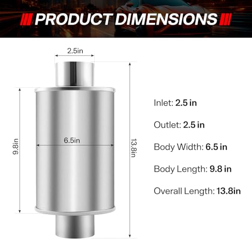 2.5" Ultra Quiet Resonator Muffler